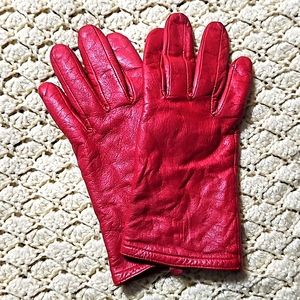 Womens Red Leather gloves size medium